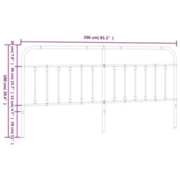 Berkfield Metal Headboard Black 200 Cm - thumbnail 7