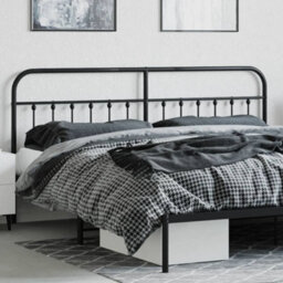 Berkfield Metal Headboard Black 200 Cm - thumbnail 3