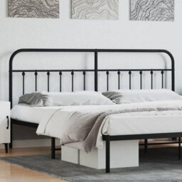 Berkfield Metal Headboard Black 200 Cm - thumbnail 1