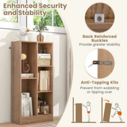 5-Cube Bookshelf Office Bookcase  Natural - thumbnail 4