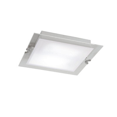 Luminosa Lighting Luminosa Melbourne Square Ceiling 15W Led 3000K, 1350Lm, Polished Chrome/frosted White Glass - image 1