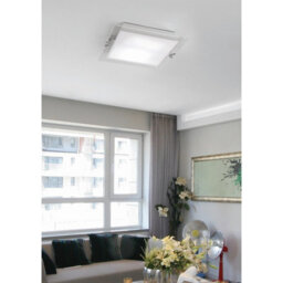 Luminosa Lighting Luminosa Melbourne Square Ceiling 15W Led 3000K, 1350Lm, Polished Chrome/frosted White Glass - thumbnail 3