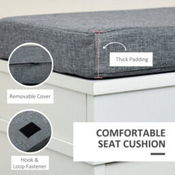 Homcom Shoe Storage Bench With Seat Cushion Cabinet Organizer With 2 Drawers - thumbnail 6