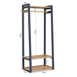 Statement Furniture Florence Navy Blue Open Wardrobe With Shelves - thumbnail 2