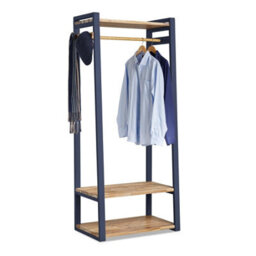 Statement Furniture Florence Navy Blue Open Wardrobe With Shelves - thumbnail 1