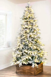 Christmas Tree World The 9Ft/270Cm Pre-Lit Snowy Alpine Tree With Warm White Lights - thumbnail 1