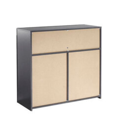 MMT Funiture Designs Modern Black Matt Gloss Buffet Sideboard Cabinet With Led Lights- Length 90Cm X Depth 35Cm X Height 83Cm - thumbnail 4