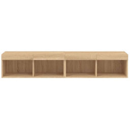 Walplus Tv Cabinets With Led Lights 2 Pcs Sonoma Oak 80X30X30 Cm - thumbnail 8