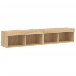 Walplus Tv Cabinets With Led Lights 2 Pcs Sonoma Oak 80X30X30 Cm - thumbnail 7
