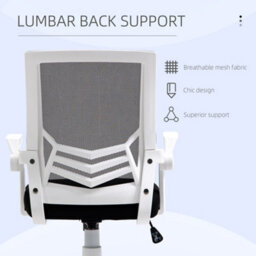 Vinsetto Mesh Swivel Office Chair W/ Lumbar Support, Black And White - thumbnail 6