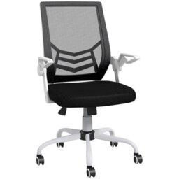 Vinsetto Mesh Swivel Office Chair W/ Lumbar Support, Black And White - thumbnail 2