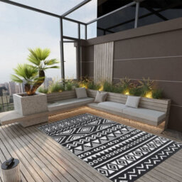 Walplus Outdoot Rugs For Garden Patios  Black 120X180 Cm Pp - thumbnail 1