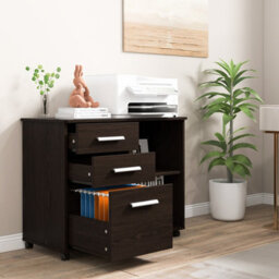 Costway 3-Drawer File Cabinet Mobile Printer Stand Lateral Filing Cabinet W/ Hanging Bars - thumbnail 4