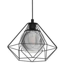 Pagazzi Lighting Pagazzi Burton Black Pendant Ceiling Light With Smoked Glass - thumbnail 5