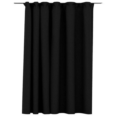 Berkfield Premium Linen-Look Blackout Curtain With Hooks Anthracite 290X245 Cm
