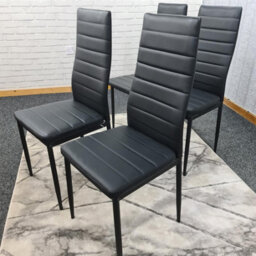 Kosy Koala Stone Effect Dining Table Set With 4 Black Faux Leather Chairs Dining Room Furniture - thumbnail 6