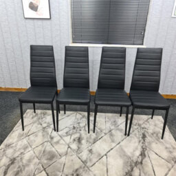 Kosy Koala Stone Effect Dining Table Set With 4 Black Faux Leather Chairs Dining Room Furniture - thumbnail 5
