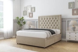 "Sloomy Montana Almond Coniston Divan Bed Base No Drawers With 26"" Strutted Headboard 5' King" - thumbnail 3