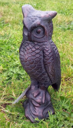 Inspirational Gifting Cast Iron Long Eared Owl Hand Finished With An Antique Verde Bronze Finish