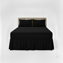 Fitted Valance Bed Sheet Polycotton Mattress Cover And Frill Easy Care Black - thumbnail 2