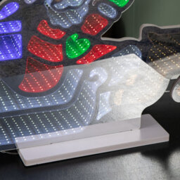 Samuel Alexander 60Cm Light Up Santa In Sleigh With Present Christmas Infinity Mirror With Multi-Coloured Leds - thumbnail 6