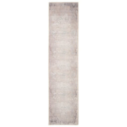 Loomed Distressed Greige Floral Persian Style Washable Non Slip Runner Rug 60X240Cm - thumbnail 1