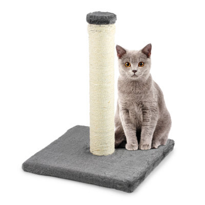 Kct Small Scratching Post For Indoor Cat Kitten Scratcher Scratch 40Cm Grey Pole With Natural Durable Sisal Heavy Duty Compact - image 1