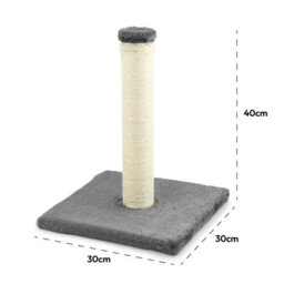 Kct Small Scratching Post For Indoor Cat Kitten Scratcher Scratch 40Cm Grey Pole With Natural Durable Sisal Heavy Duty Compact - thumbnail 3
