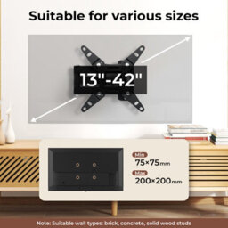 Levede Tv Wall Bracket Mount Tilt Swivel Arm For 16 To 43 Inch Led Screen - thumbnail 9