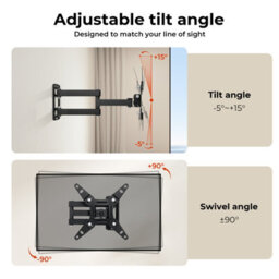 Levede Tv Wall Bracket Mount Tilt Swivel Arm For 16 To 43 Inch Led Screen - thumbnail 7