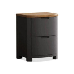 Furniture 48 Brahms Oak And Charcoal Painted 2 Drawer Bedside Chest - thumbnail 1