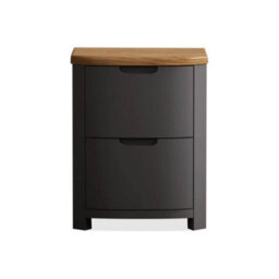 Furniture 48 Brahms Oak And Charcoal Painted 2 Drawer Bedside Chest - thumbnail 4