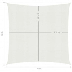 Berkfield Sunshade Sail 160 G/m2 White 6X6 M Hdpe - thumbnail 6