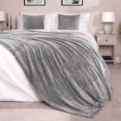 OHS Luxury Large Waffle Honeycomb Mink Warm Throw - image 1