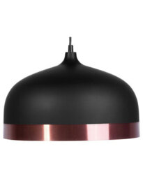 Wyld And Coco Luxelight 1-Light Pendant Black Round Shade With Copper Edge, W33 X D33 X H130Cm - thumbnail 1