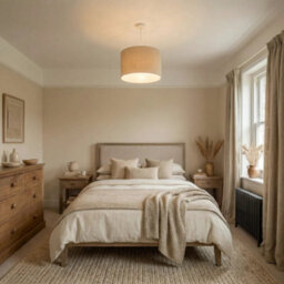 Happy Homewares Coconut Milk Textured Linen Pendant Lighting Shade With Diffuser - thumbnail 6