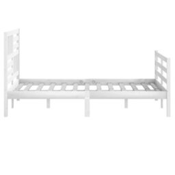 Berkfield Bed Frame White Solid Wood 140X200 Cm - thumbnail 5