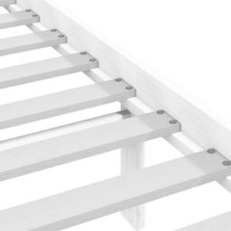 Berkfield Bed Frame White Solid Wood 140X200 Cm - thumbnail 6