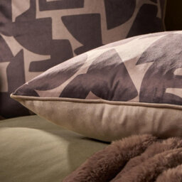 Ohs 2 X Abstract Print Matte Velvet Cushion Covers - Brown - thumbnail 2