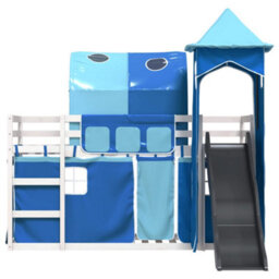 Berkfield Bunk Bed Without Mattress With Slide And Curtains Blue 90X200 Cm - thumbnail 7