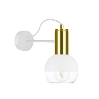 Luminosa Lighting Luminosa Arne Dome Wall Lamp White, Gold, 25Cm, 1X E27