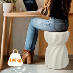 Fativo 35X48.5Cm Concrete Accent Side Table Lightweight Twist End Table Work Desk Backyard - thumbnail 5