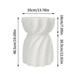 Fativo 35X48.5Cm Concrete Accent Side Table Lightweight Twist End Table Work Desk Backyard - thumbnail 2