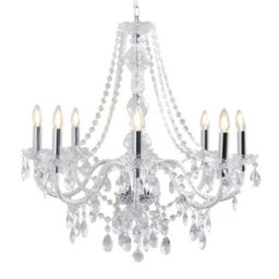 Pagazzi Lighting Vivienne 8 Light Chrome & Clear Chandelier Ceiling Pendant