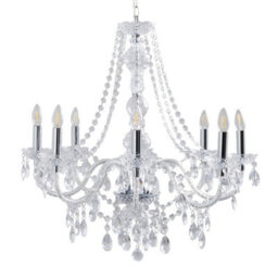 Pagazzi Lighting Vivienne 8 Light Chrome & Clear Chandelier Ceiling Pendant - thumbnail 2