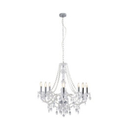 Pagazzi Lighting Vivienne 8 Light Chrome & Clear Chandelier Ceiling Pendant - thumbnail 3