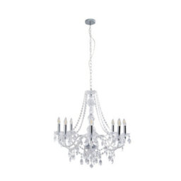 Pagazzi Lighting Vivienne 8 Light Chrome & Clear Chandelier Ceiling Pendant - thumbnail 4