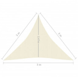 Berkfield Sunshade Sail 160 G/m2 Cream 3X3X3 M Hdpe - thumbnail 6