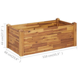 Berkfield Garden Raised Bed 110X60X44 Cm Solid Acacia Wood - thumbnail 7