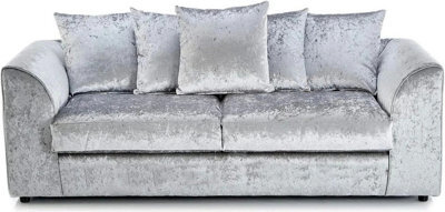 Sofa Scene Chicago 3 Seater Sofa In Crushed Velvet Silver - image 1